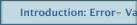 Introduction: Error- Variety Check List